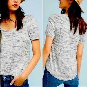 NWT- Anthropologie Pure+Good Elle Space Dye Embroidered Top Gray|Size S  SKU-A-6